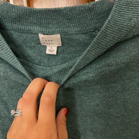 Teal Fall Mock-neck Sweater - Picture 3 of 3